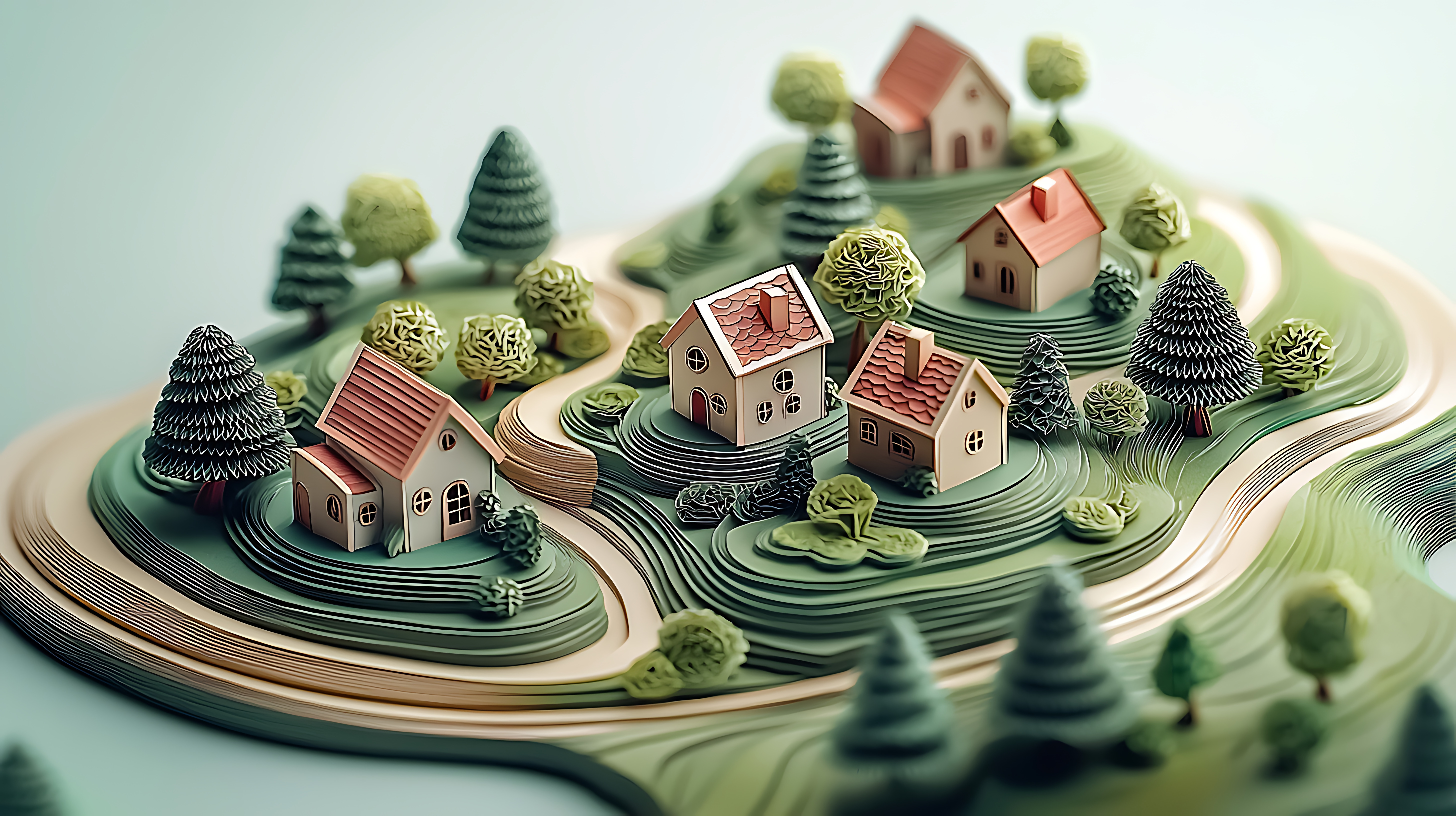 Beautiful village illustration